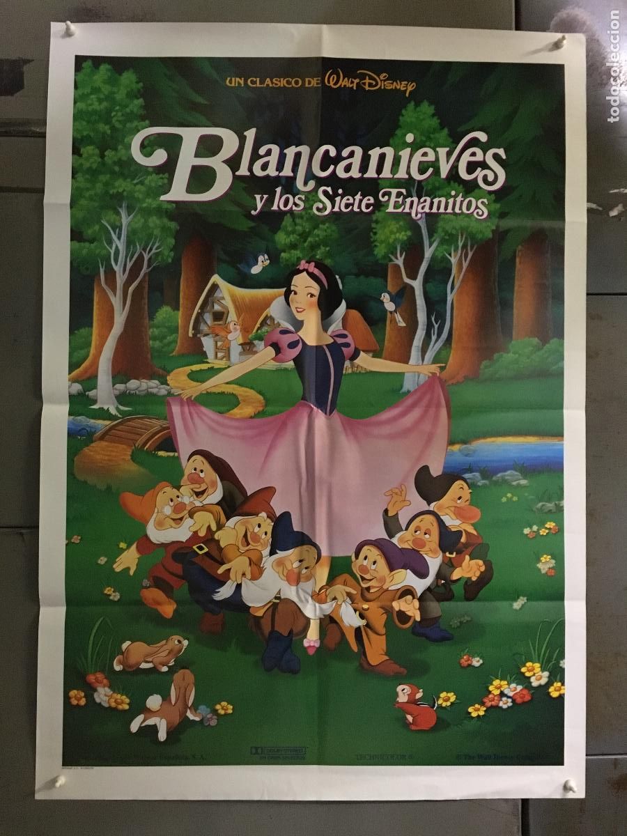 Cinema: AFN37 BLANCA NIEVES Y LOS 7 ENANITOS WALT DISNEY POSTER ORIGINAL 70X100 ESPA&Ntilde;OL R-92 h0