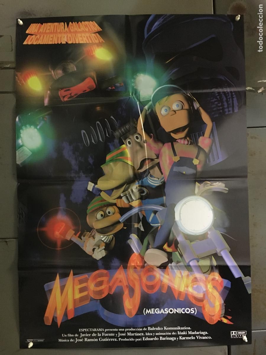 Cine: AFN42 MEGASONICS MEGASONICOS I&Ntilde;AKI MADARIAGA ANIMACION POSTER ORIGINAL 70X100 ESTRENO h3