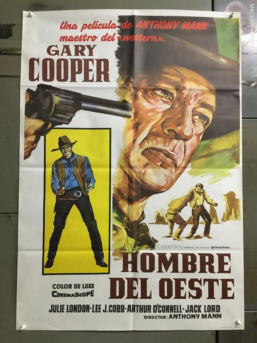Cine: AFN47 HOMBRE DEL OESTE GARY COOPER ANTHONY MANN POSTER ORIGINAL 70X100 ESPA&Ntilde;OL R-86 h3