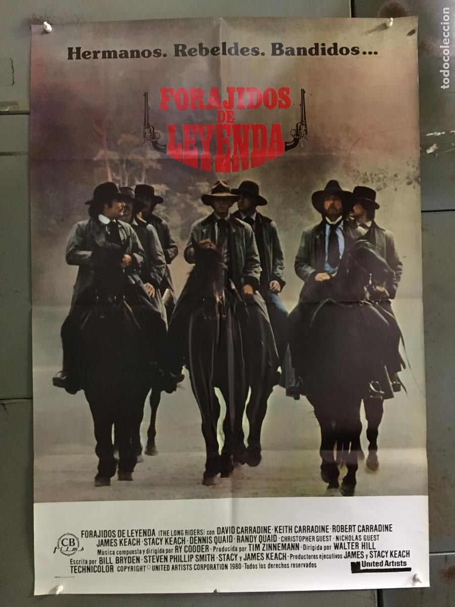 Cine: AFN52 FORAJIDOS DE LEYENDA WALTER HILL CARRADINE KEACH QUAID POSTER ORIGINAL 70X100 ESTRENO h4