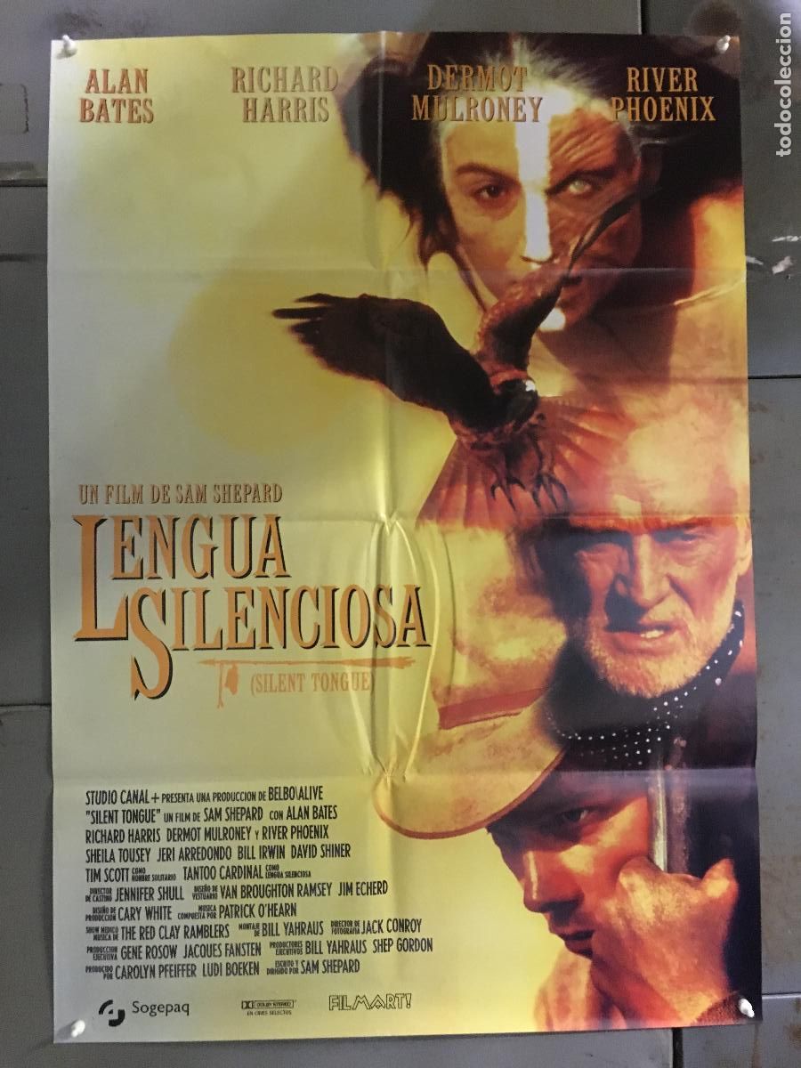 Kino: AFN54 LENGUA SILENCIOSA ALAN BATES RIVER PHOENIX POSTER ORIGINAL 70X100 ESTRENO h5