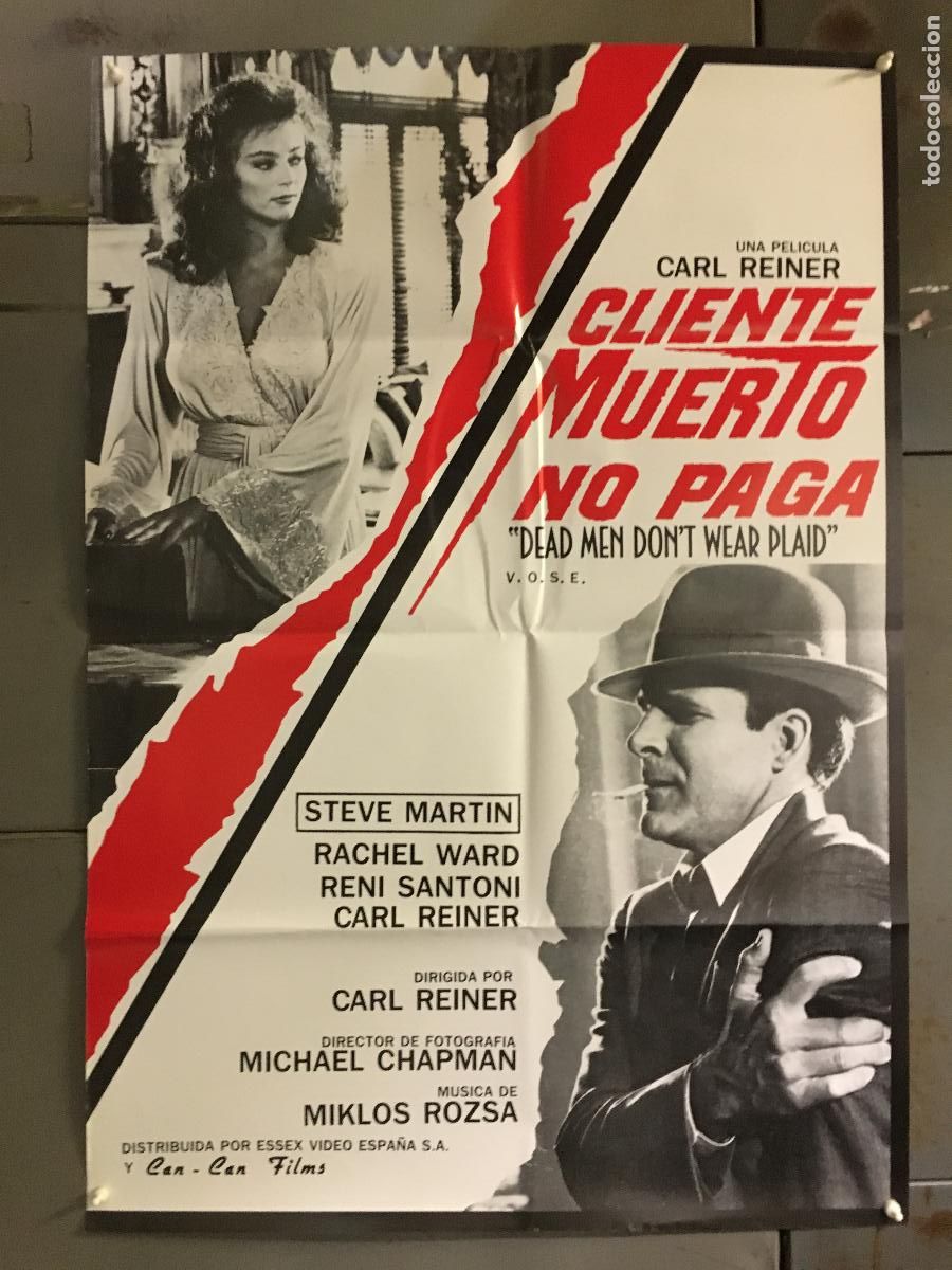 Cine: AFN58 CLIENTE MUERTO NO PAGA STEVE MARTIN RACHEL WARD POSTER ORIGINAL 70X100 ESPA&Ntilde;OL h3
