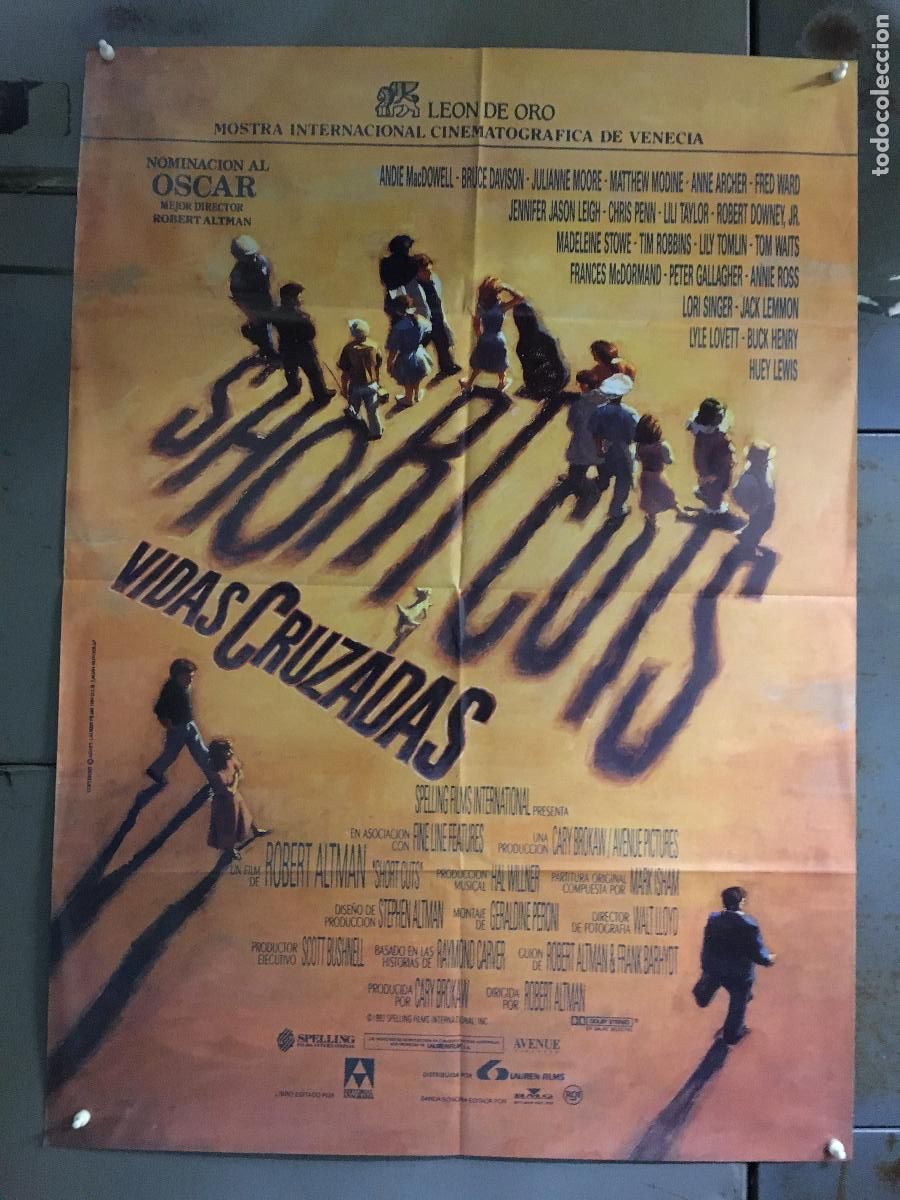 Cine: AFN62 VIDAS CRUZADAS shortcuts ROBERT ALTMAN POSTER ORIGINAL 70X100 ESTRENO h4