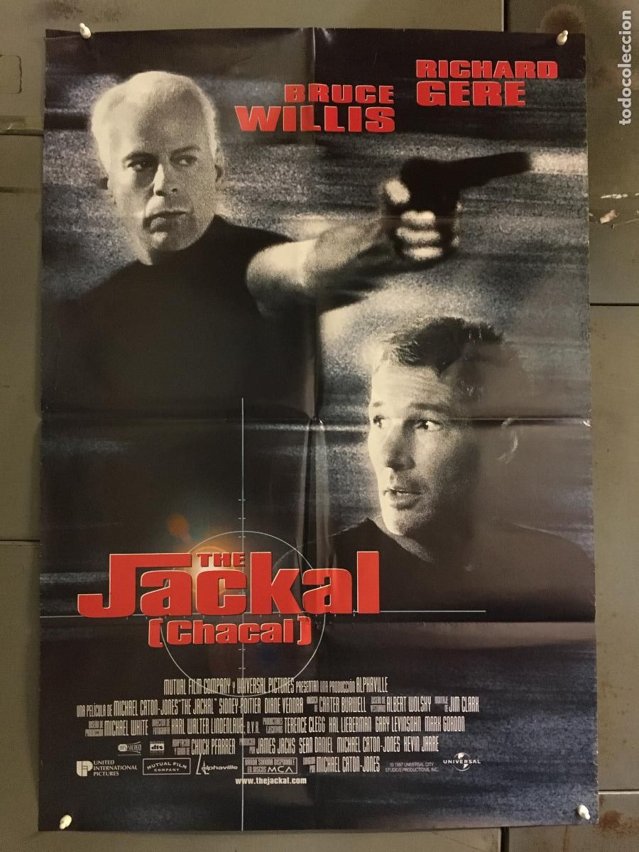 Cine: AFN71 THE JACKAL CHACAL BRUCE WILLIS RICHARD GERE POSTER ORIGINAL 70X100 ESTRENO h2