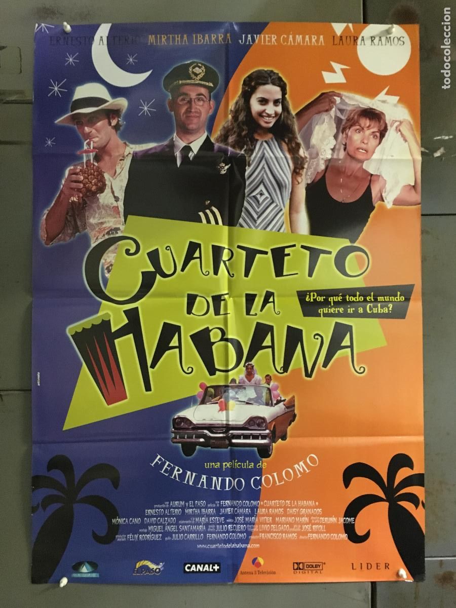 Cine: AFN73 CUARTETO DE LA HABANA FERNANDO COLOMO ERNESTO ALTERIO POSTER ORIGINAL 70X100 ESTRENO h0