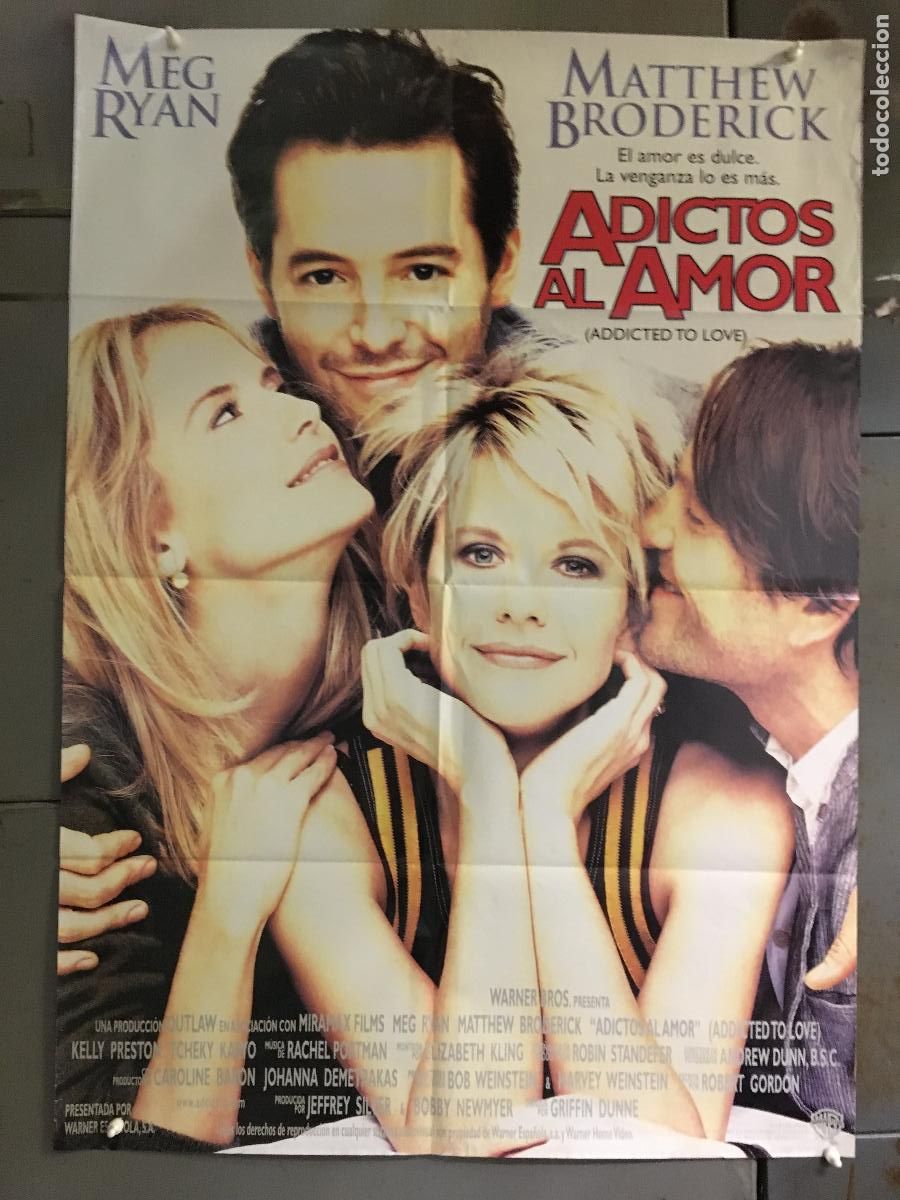 Cine: AFN74 ADICTOS AL AMOR MEG RYAN MATTHEW BRODERICK POSTER ORIGINAL 70X100 ESTRENO h0
