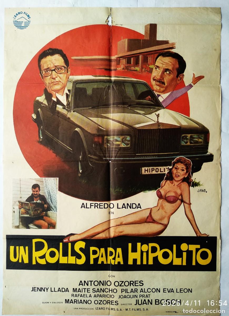 Cine: UN ROLLS PARA HIP&Oacute;LITO, con Alfredo Landa . P&Oacute;STER 70 X 99, cms. 1982. Dise&ntilde;o: JANO.