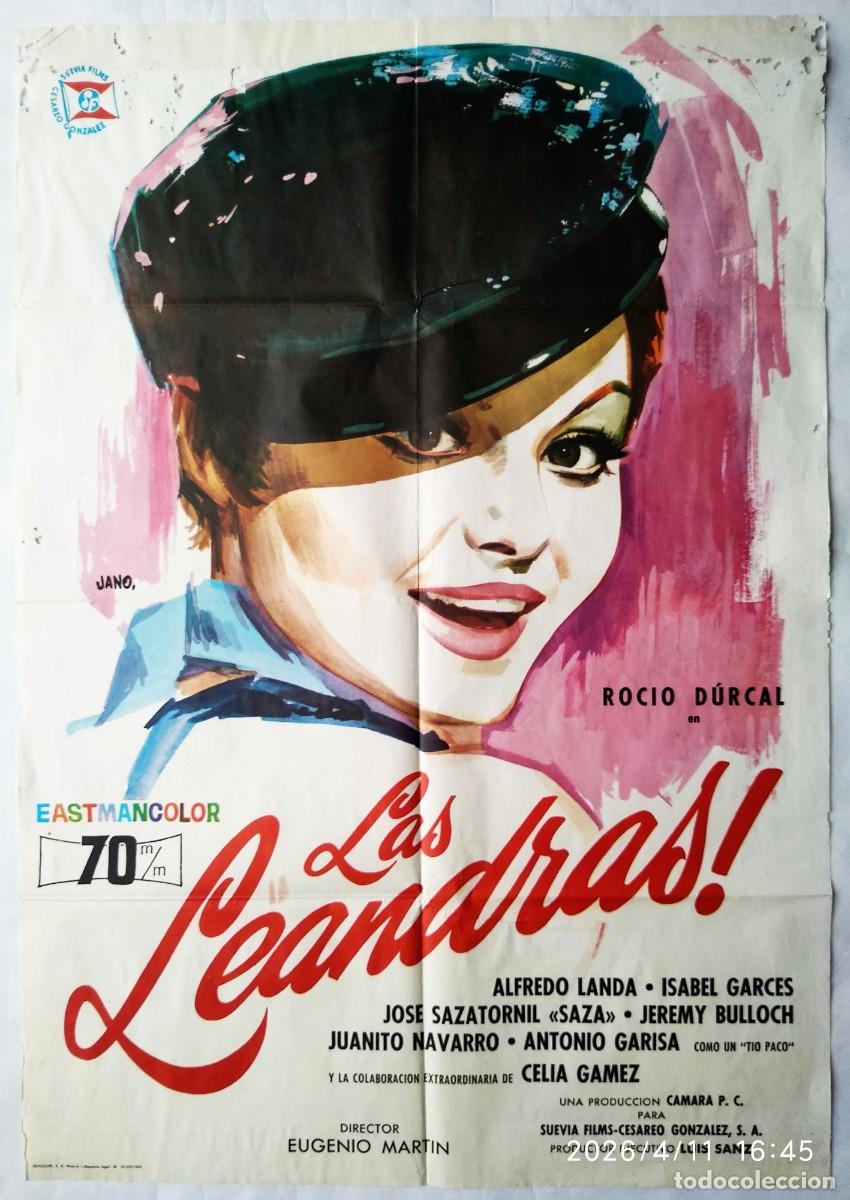 Cine: LAS LEANDRAS, con Roc&iacute;o Durcal . P&Oacute;STER 69 X 99,5 cms. 1969. Dise&ntilde;o: JANO.