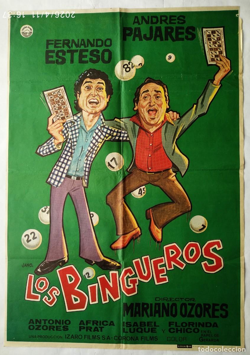 Cine: LOS BINGUEROS, con Fernando Esteso. P&Oacute;STER 70 X 100 cms. 1979. Dise&ntilde;o: JANO.