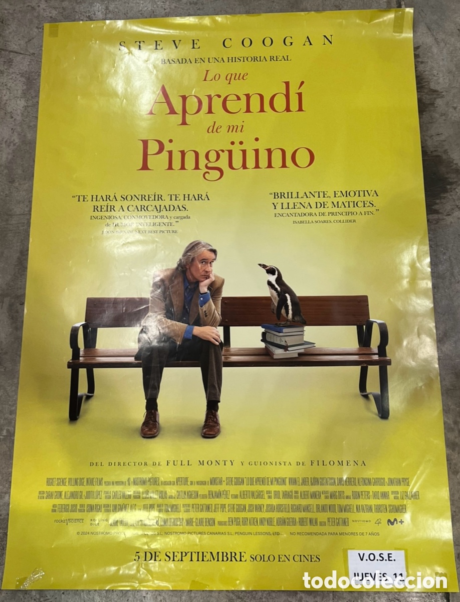 Cine: Cartel de Pel&iacute;cula. &ldquo;Lo que aprend&iacute; de mi ping&uuml;ino&rdquo;. Peter Cattaneo. 2024.