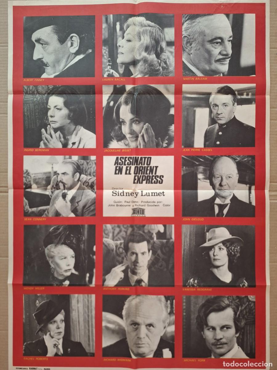 Cine: CARTEL CINE PELICULA ASESINATO EN L ORIENT EXPRESS LAUREN BACALL SEAN CONNERY A&Ntilde;O 1974 A 252