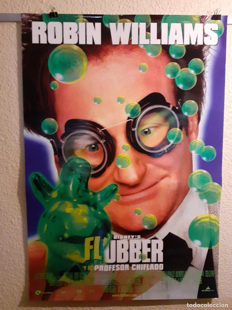 Cine: Cartel original de cine &rdquo;Flubber&rdquo; (1998) Walt Disney / Robin Williams - 98x68 cm