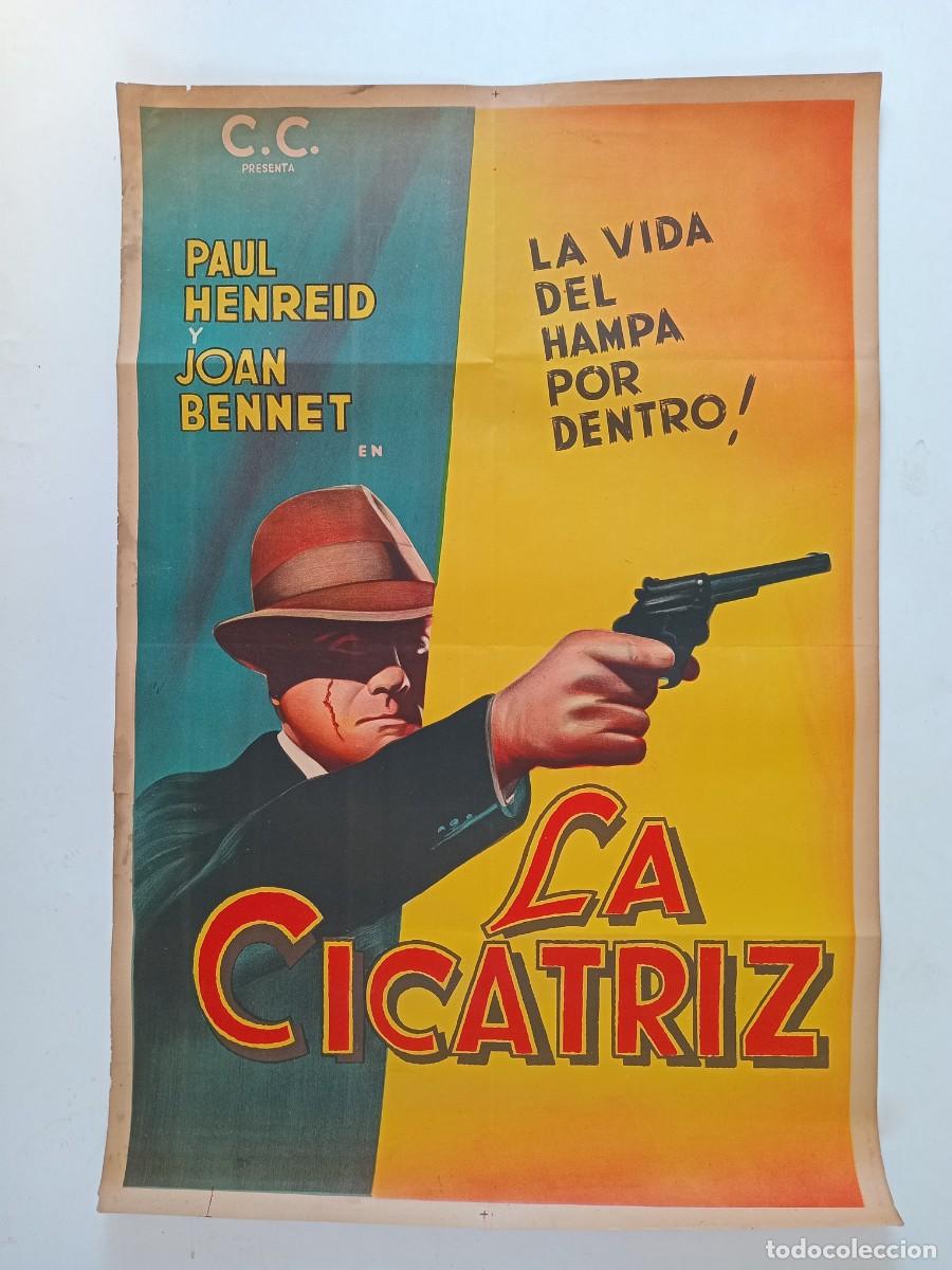 Cine: LA CICATRIZ - HOLLOW TRIUMPH (1948) cartel argentino 110 x 75 litografico FILM NOIR Paul Heinreid