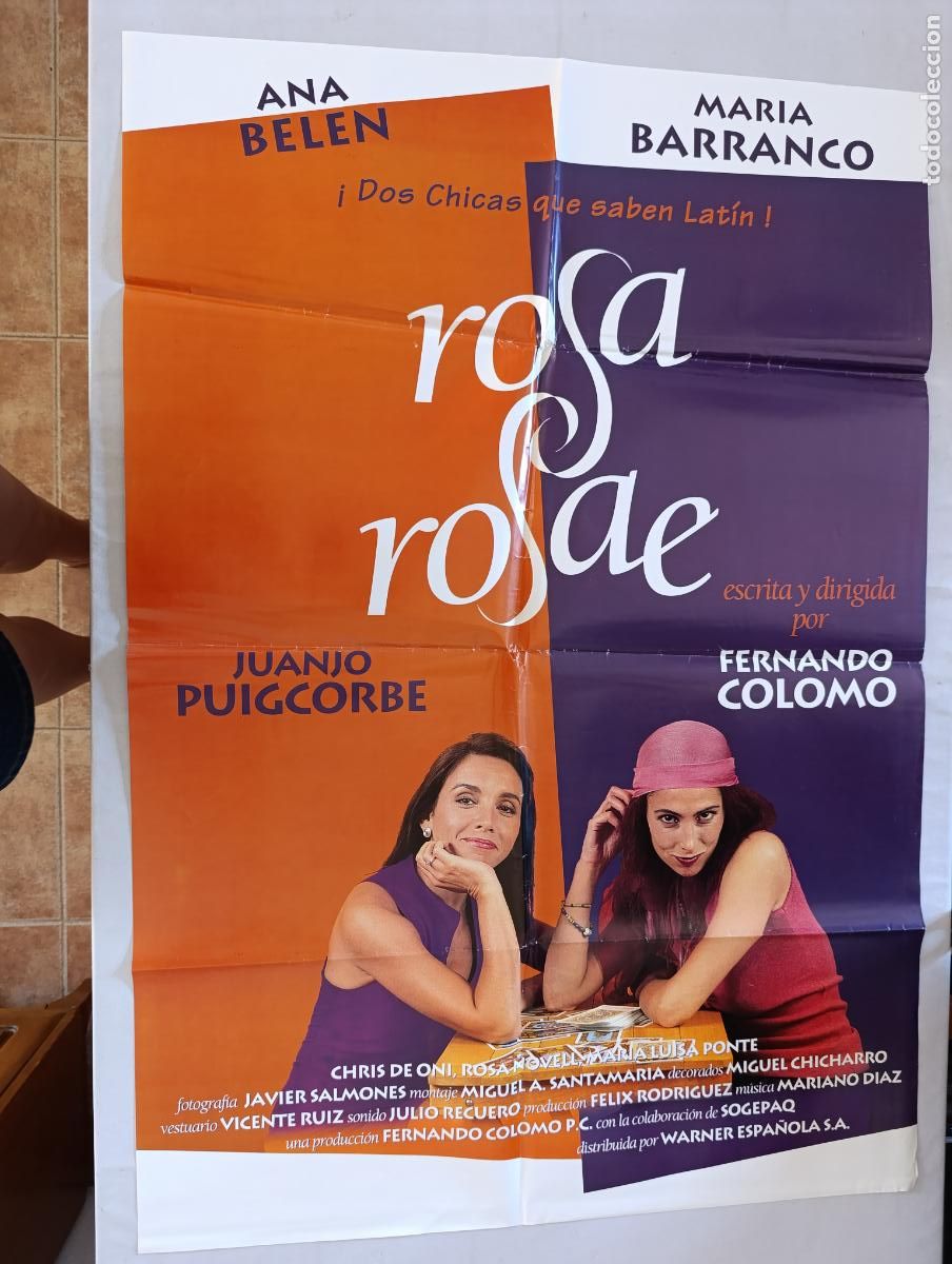 Cine: POSTER ORIGINAL ROSA ROSAE - 99 X 68 CM - ANA BELEN, MARIA BARRANCO (AP1)