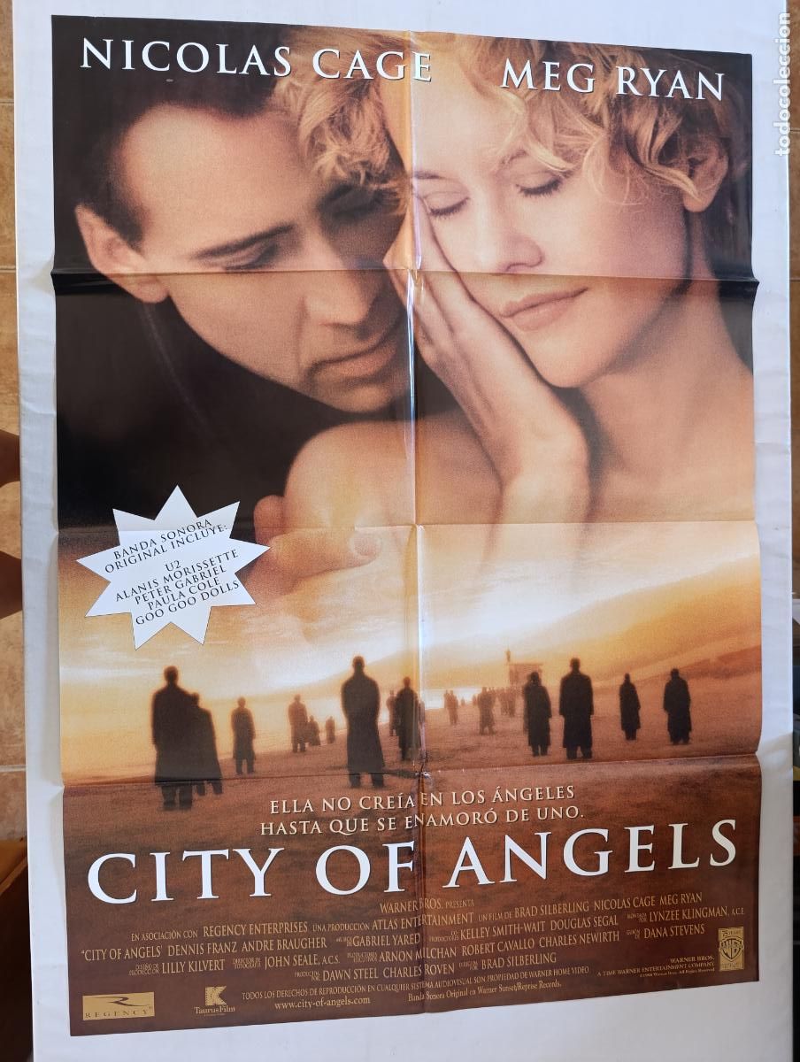 Cine: POSTER ORIGINAL CITY OF ANGELS - 95 X 67 CM - NICOLAS CAGE, MEG RYAN (AP1)
