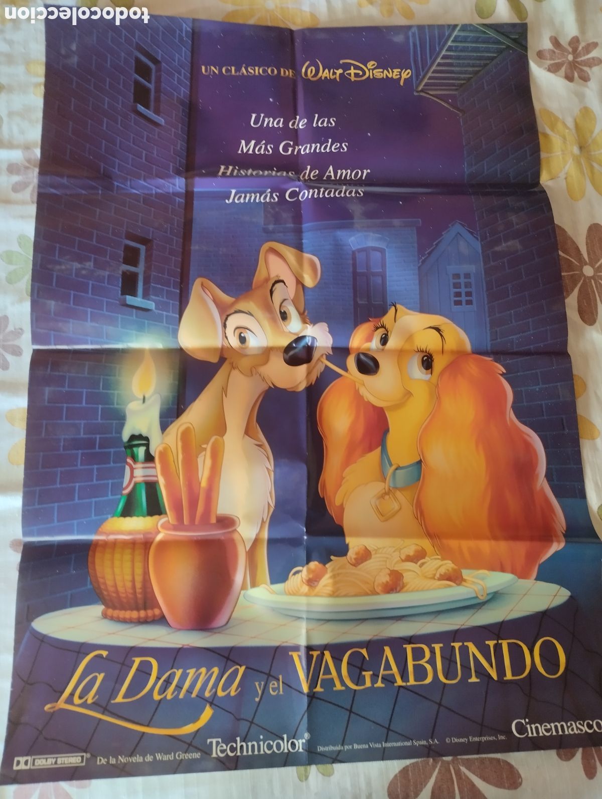 Cine: CARTEL POSTER 100 x 70 - LA DAMA Y EL VAGABUNDO