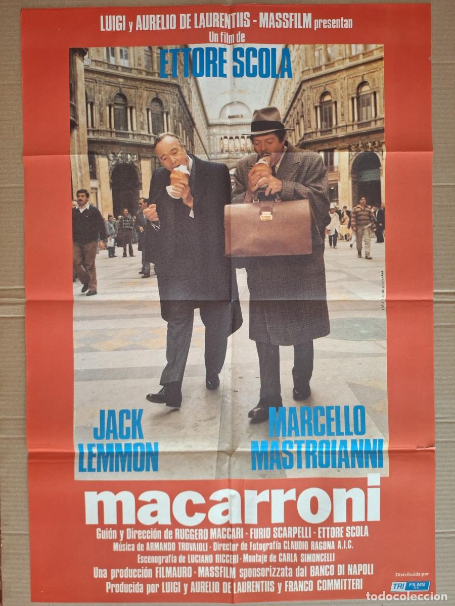 Cine: CARTEL CINE PELICULA MACARRONI JACK LEMMON MARCELLO MASTROIANNI A&Ntilde;O 1985 A 277
