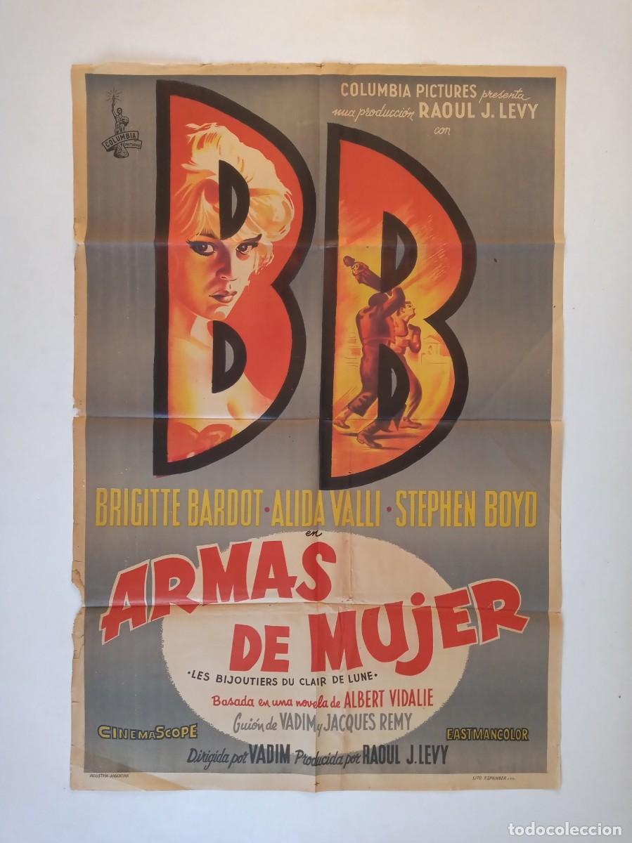 Cine: LOS JOYEROS DEL CLARO DE LUNA (1958) cartel argentino 110 x 75 litografico Briggitte Bardot VADIM