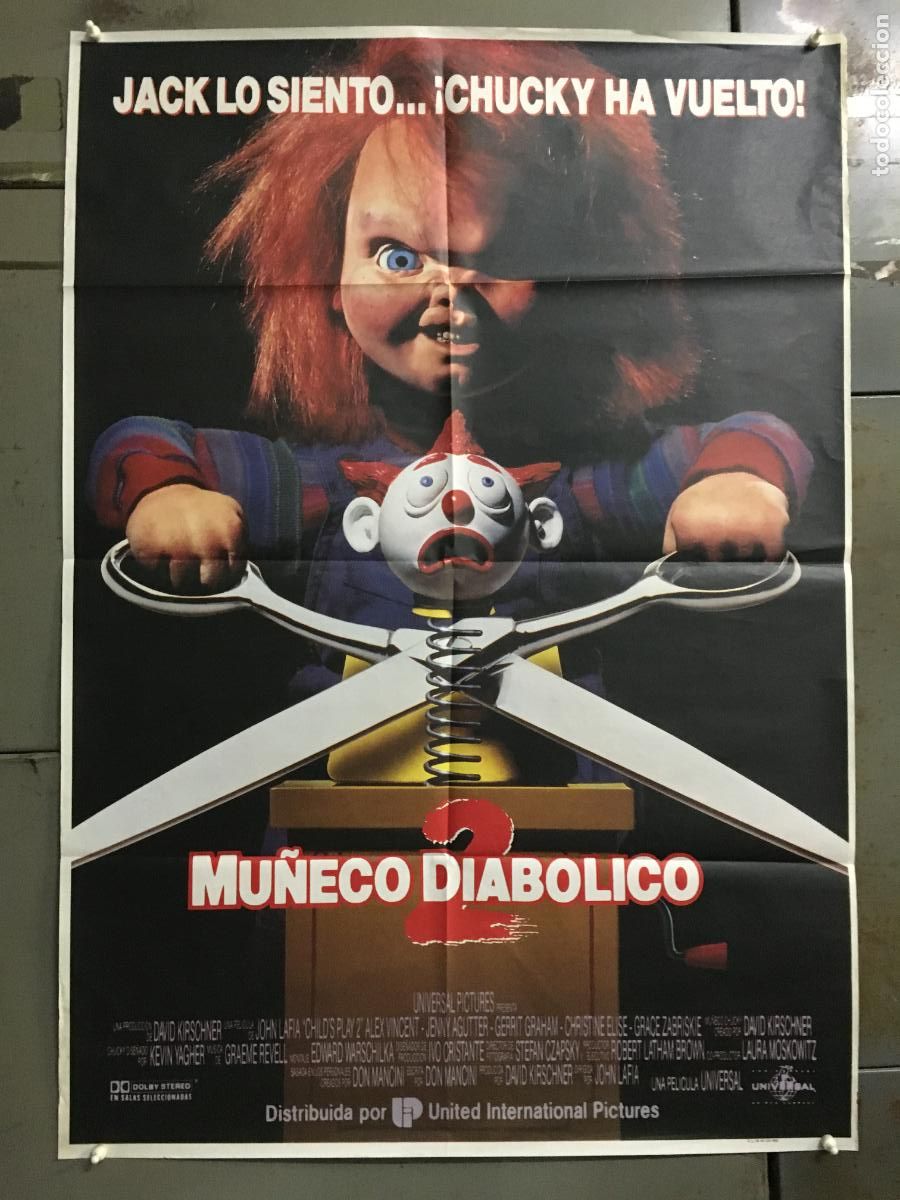 Cine: ODC B979 MU&Ntilde;ECO DIABOLICO 2 CHUCKY HORROR POSTER ORIGINAL 70X100 ESTRENO h0