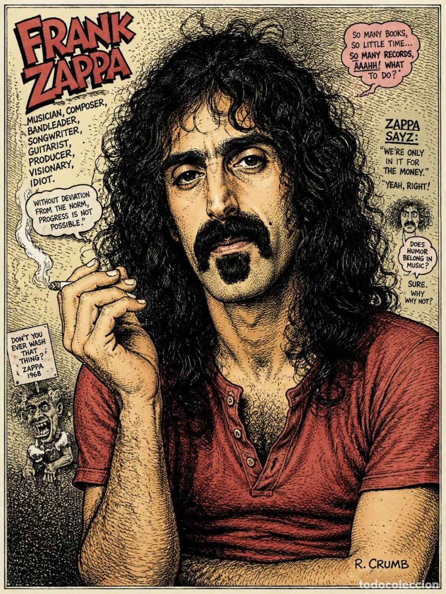 Cine: FRANK ZAPPA - Robert Crumb collection !! cartel concierto 30x40 !!