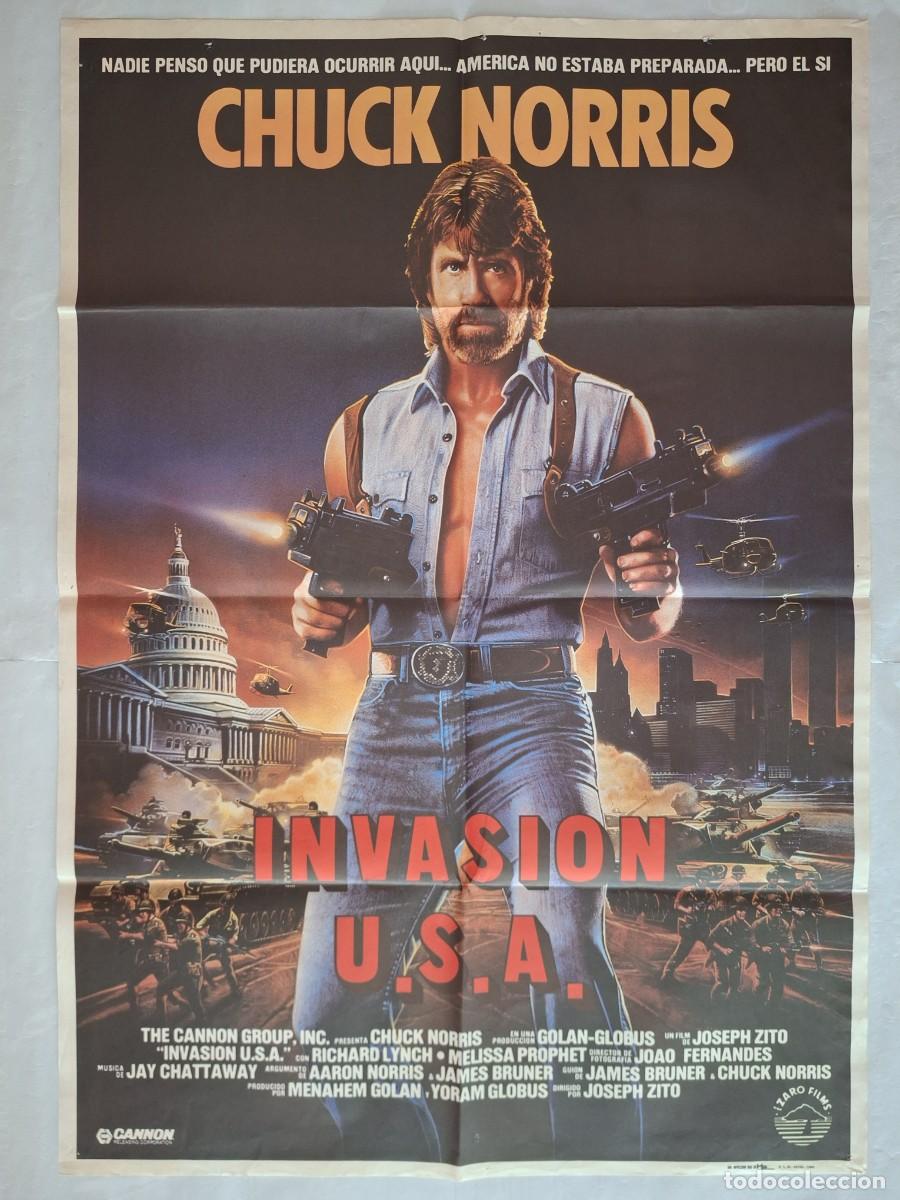 Cine: ANTIGUO CARTEL CINE INVASION USA CHUCK NORRIS A&Ntilde;O 1985 RV P-2043