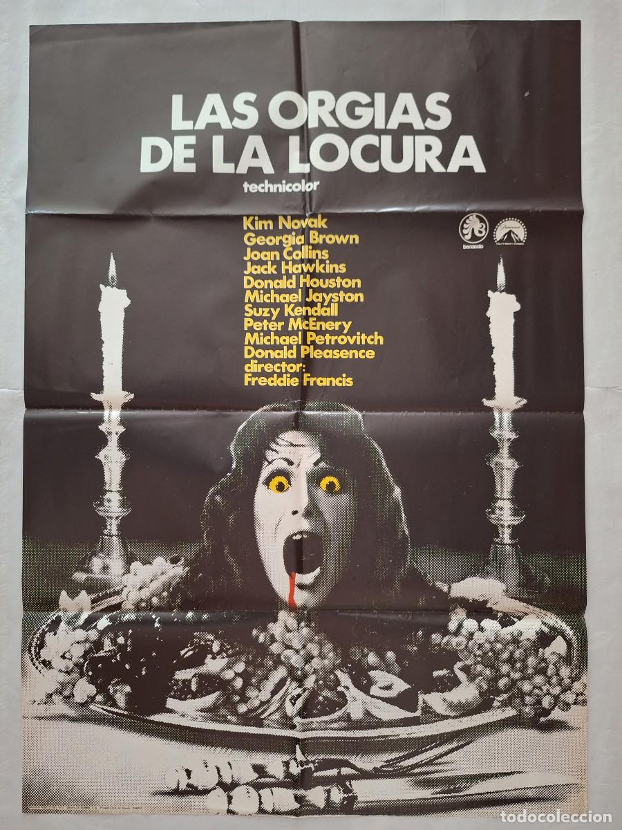 Cin&eacute;ma: ANTIGUO CARTEL CINE LAS ORGIAS DE LA LOCURA A&Ntilde;O 1975 TERROR RV P-2049