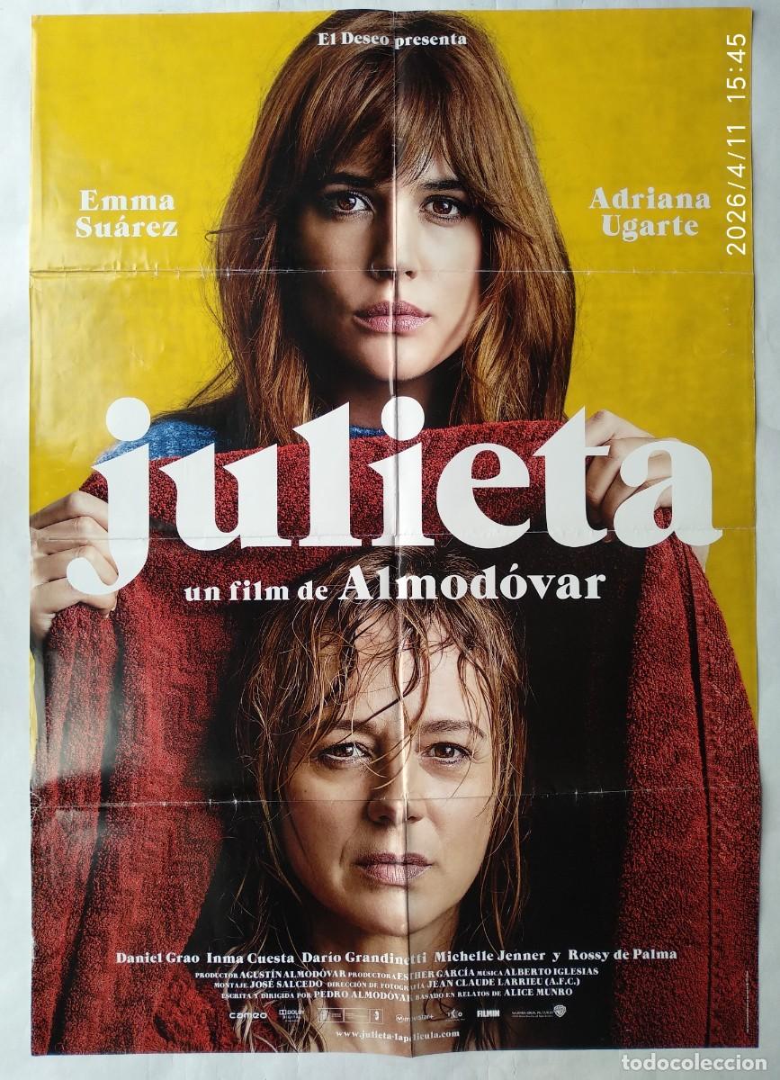 Cine: JULIETA, de Almod&oacute;var. P&Oacute;STER 68,5 X 98 cms. 2016.