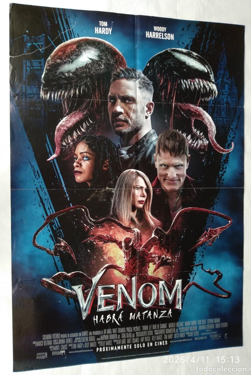 Cine: VENOM, HABR&Aacute; MATANZA, con Woody Harrelson . P&Oacute;STER 68 X 98 cms.