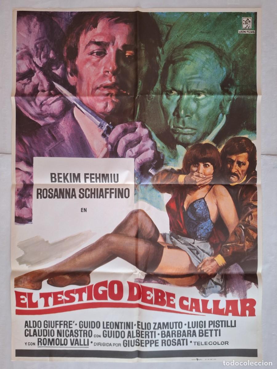 Cine: ANTIGUO CARTEL CINE EL TESTIGO DEBE CALLAR 1978 RV P-2052