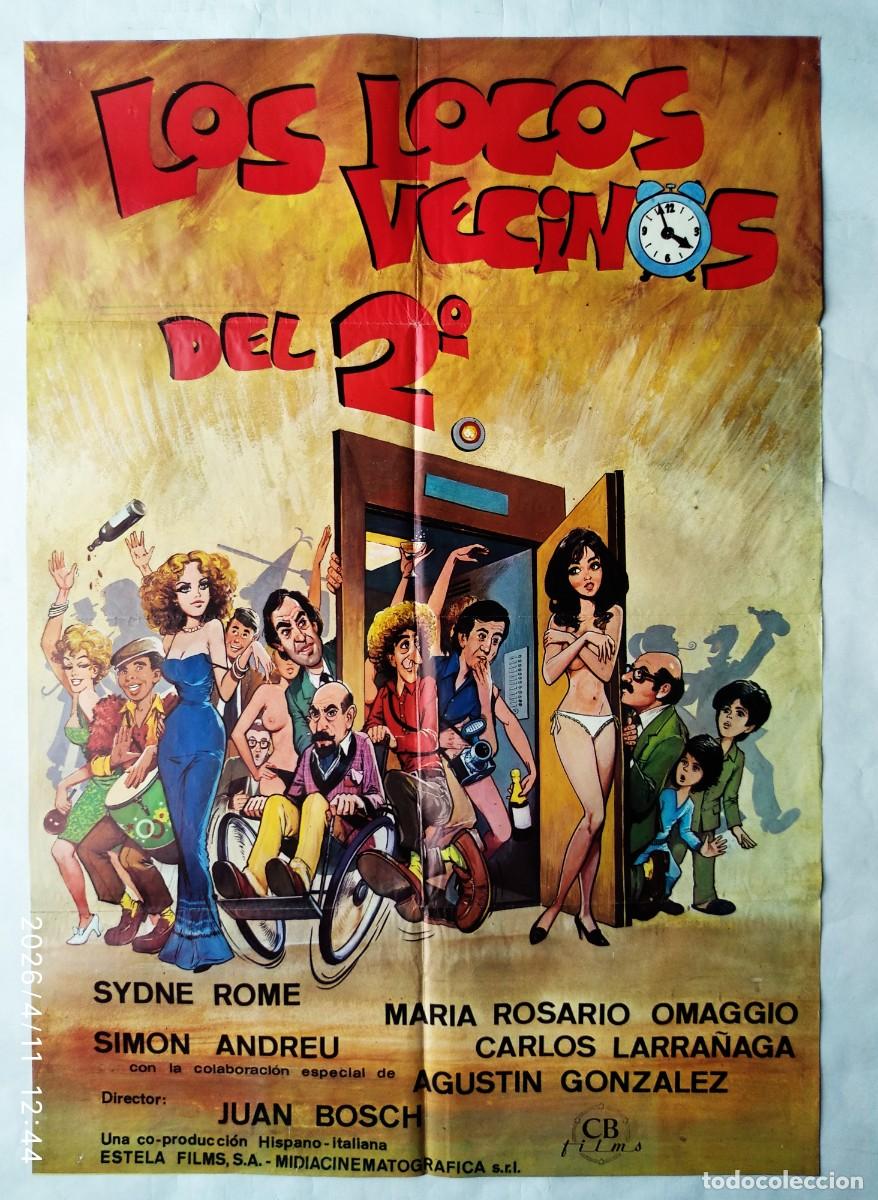 Cine: LOS LOCOS VECINOS DEL 2&ordm;, con Carlos Larra&ntilde;aga. P&Oacute;STER 68 X 97,5 cms.