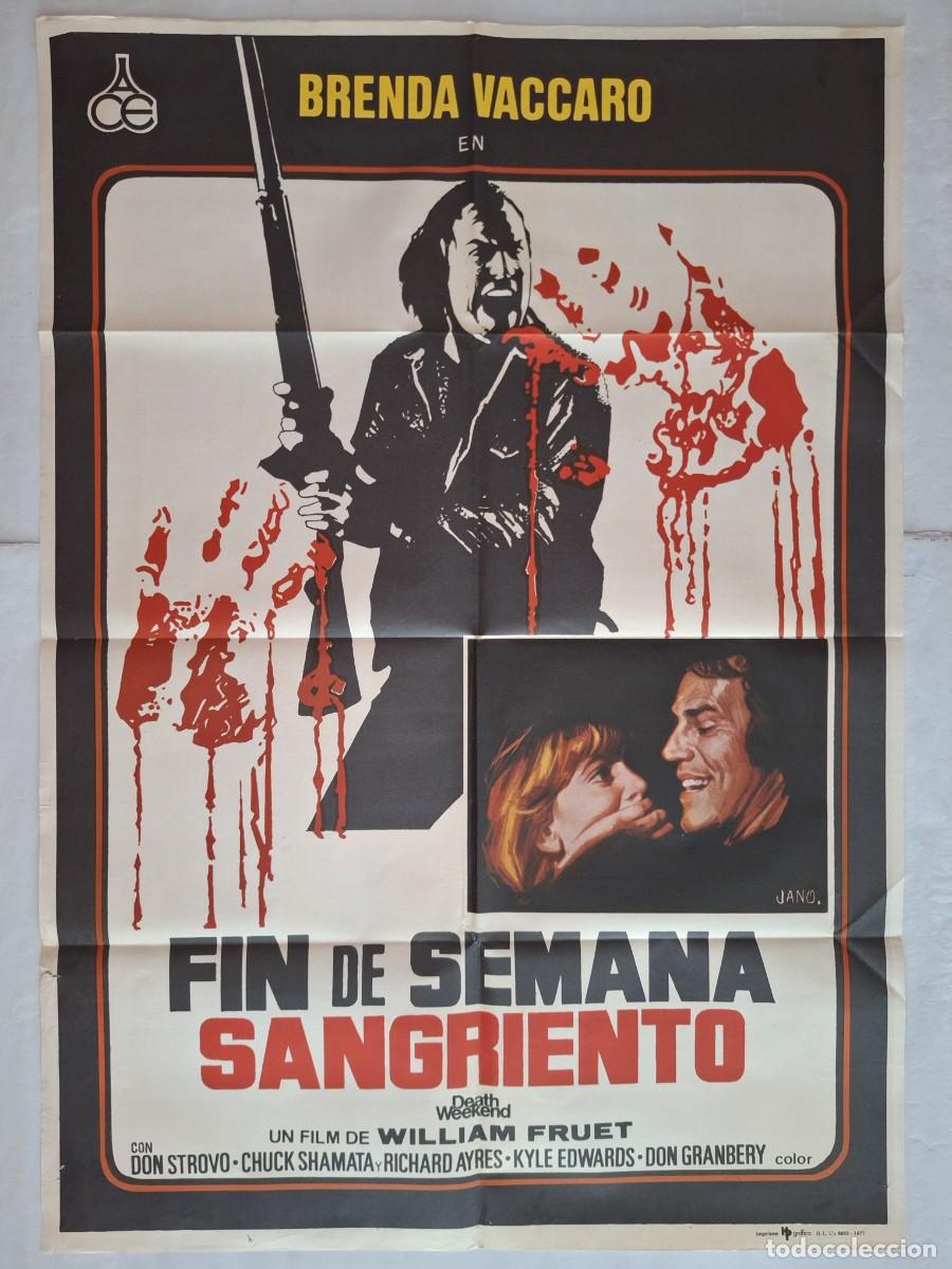 Cin&eacute;ma: ANTIGUO CARTEL CINE FIN DE SEMANA SANGRIENTO 1977 TERROR RV P-2053