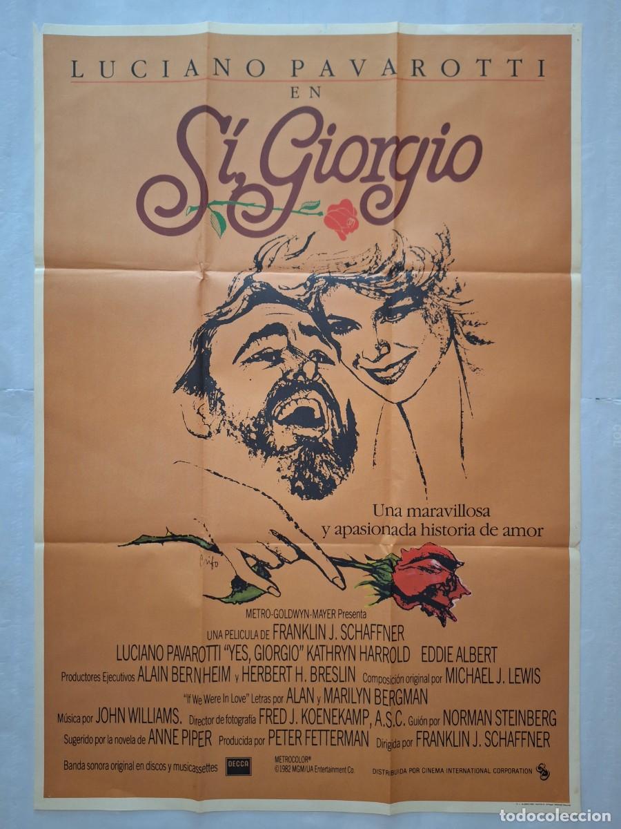 Cinema: ANTIGUO CARTEL CINE SI GIORGIO TENOR LUCIANO PAVAROTTI 1982 RV P-2054