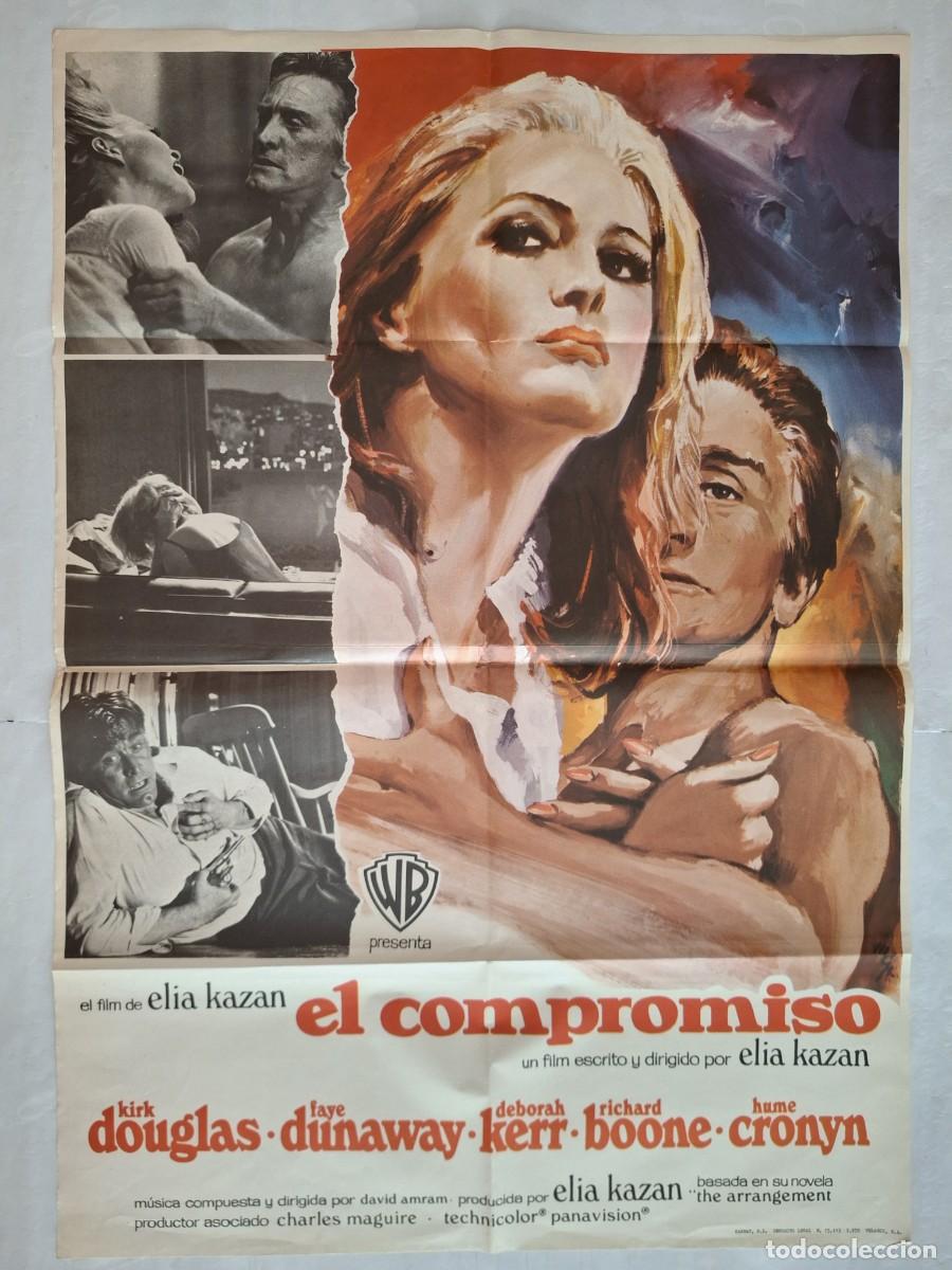 Kino: ANTIGUO CARTEL CINE EL COMPROMISO KIRK DOUGLAS A&Ntilde;O 1970 RV P-2056