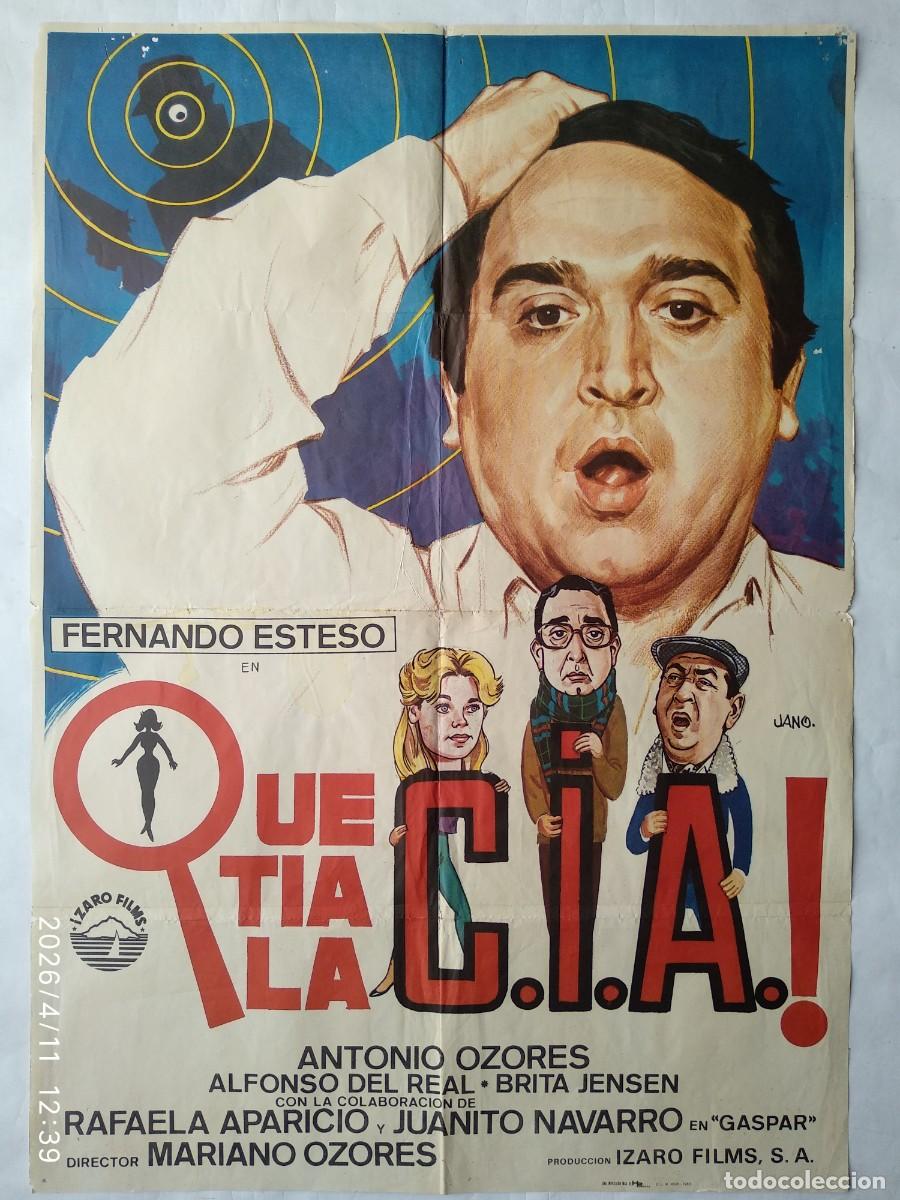 Cine: QU&Eacute; T&Iacute;A LA C&Iacute;A, con Fernando Esteso. P&Oacute;STER 70 X 100 cms. 1985. Dise&ntilde;o JANO.