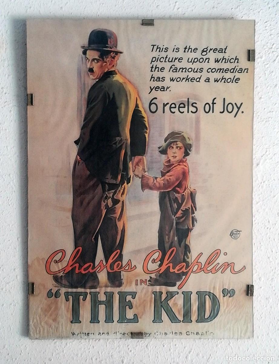 Cine: P&oacute;ster de El Chico. The Kid, Charles Chaplin 1921. En metacrilato, para colgar.
