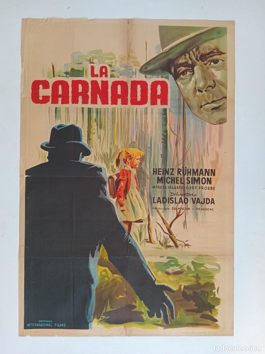 Cine: EL CEBO (1958) cartel argentino 110 x 75 litografico Ladislao Vajda Hans Jacoby SUSPENSE
