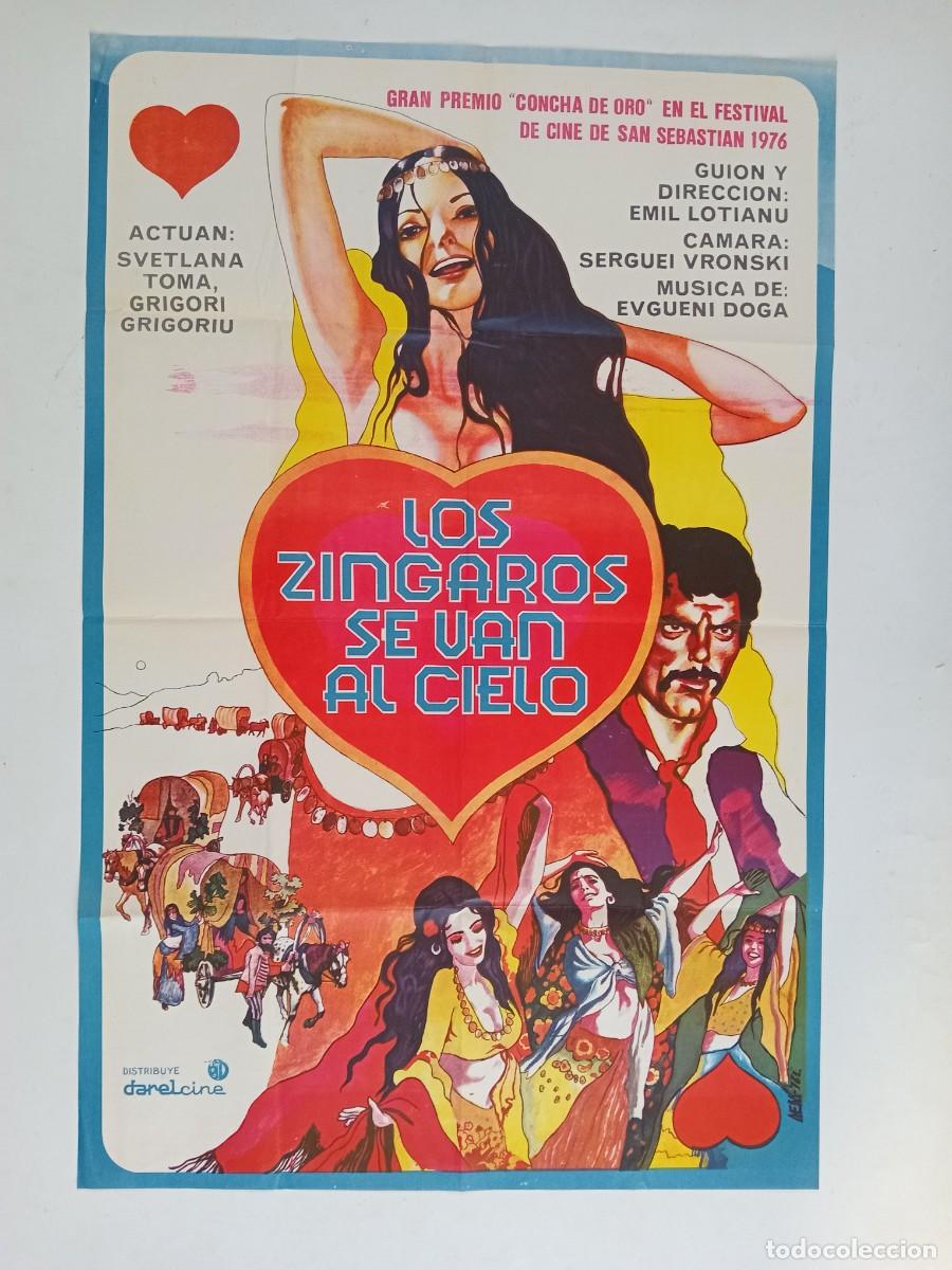 Cine: LOS GITANOS SE VAN AL CIELO (1976) cartel argentino 110 x 75 litografico Loteanu Grigore Grigoriu