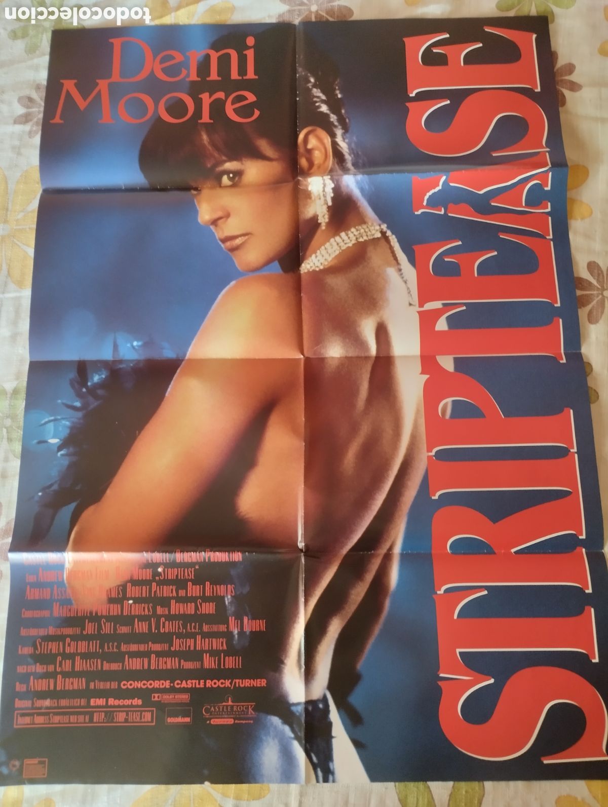 Cine: CARTEL POSTER 84 X 49 - STRIPTEASE - DEMI MORE
