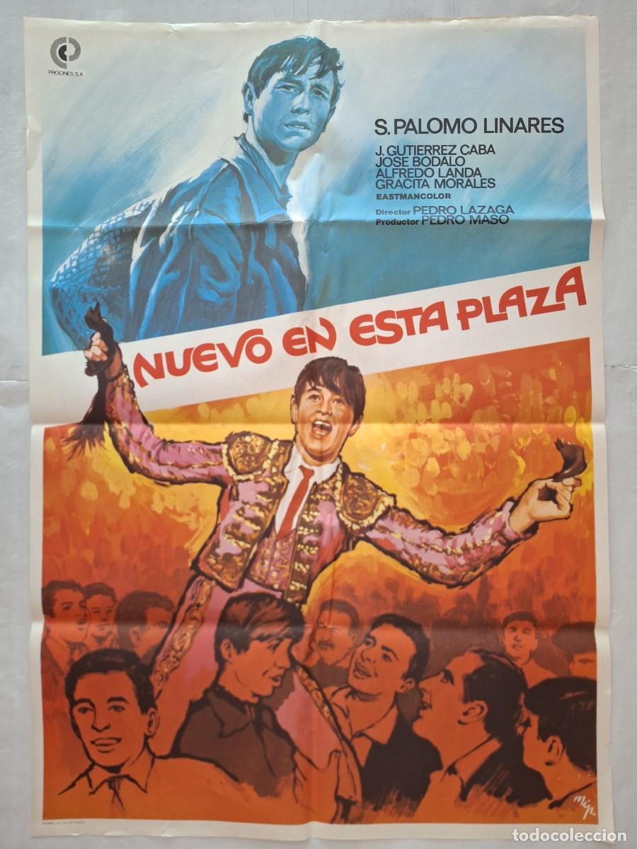 Cinema: ANTIGUO CARTEL CINE NUEVO EN ESTA PLAZA PALOMO LINARES TOROS 1979 RV P-2070