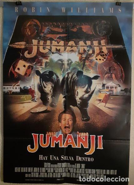 Cine: Cartel original de cine Jumanji (1995) Robin Williams - &iexcl;Sin chinchetas!