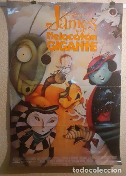 Cine: Cartel original de cine James y el Melocot&oacute;n Gigante (1996) Tim Burton - Original de cartelera