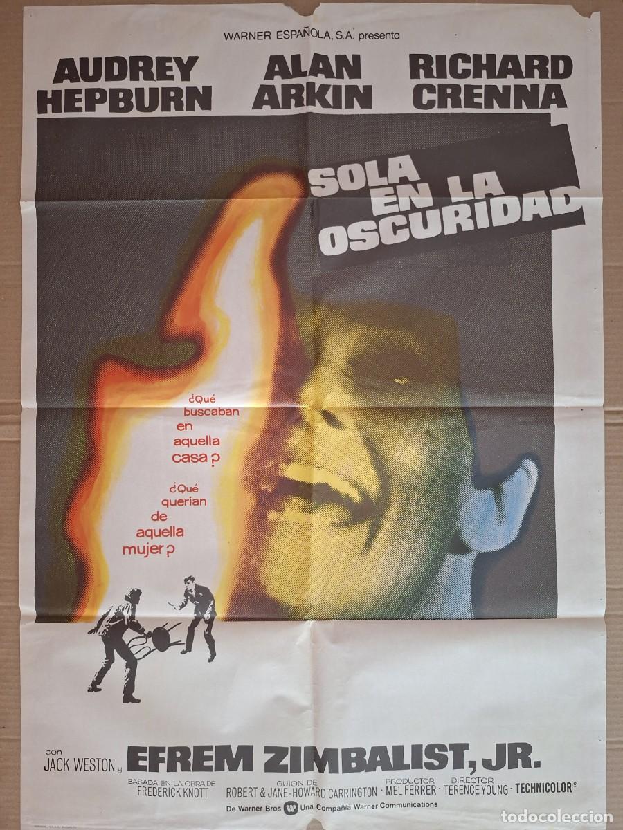 Cine: CARTEL CINE PELICULA SOLA EN LA OSCURIDAD AUDREY HEPBURN A&Ntilde;O 1980 A 291