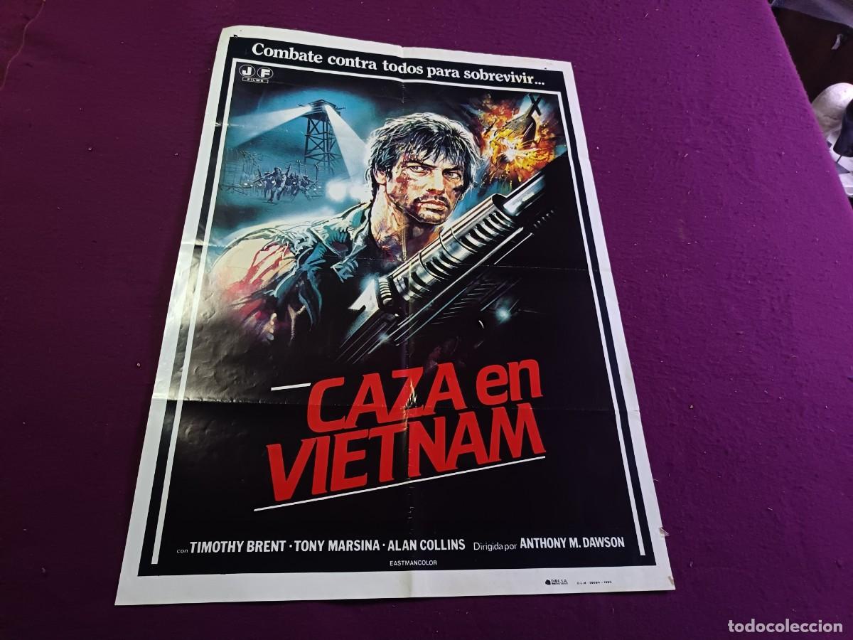 Cine: CC35, Cartel de Cine Gran Formato, Caza en Vietnam, unos 100 x 70 cms.