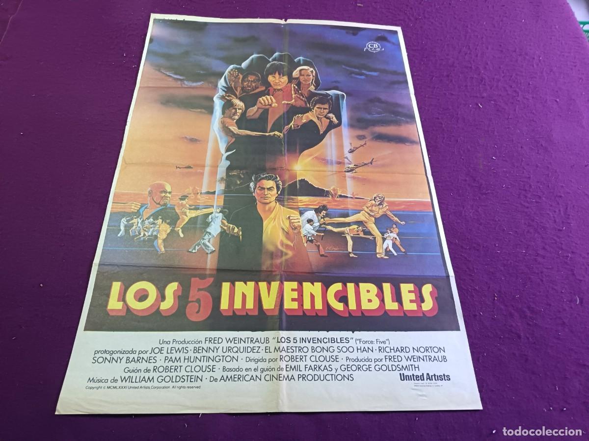 Cine: CC22, Cartel de Cine Gran Formato, Los 5 Invencibles, unos 100 x 70 cms.