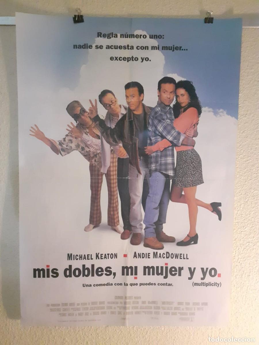 Cine: Cartel Original Cine Mis dobles, mi mujer y yo (1996) DOBLE CARA - 97x67 cm Nunca expuesto