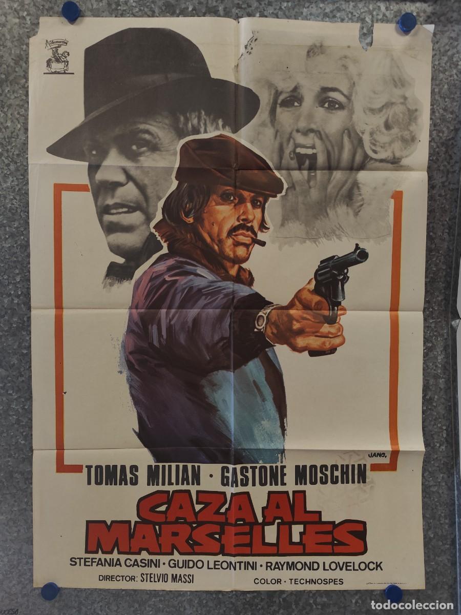 Cine: Caza al marsell&eacute;s. Tomas Milian, Gastone Moschin, Raymond Lovelock. A&Ntilde;O 1975. POSTER ORIGINAL