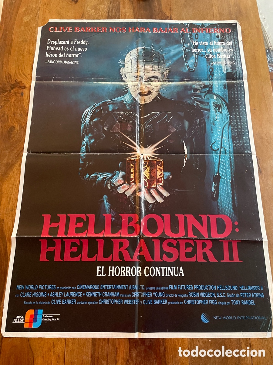 Cine: HELLRAISER 2 HELLBOUND CARTEL DE CINE ORIGINAL