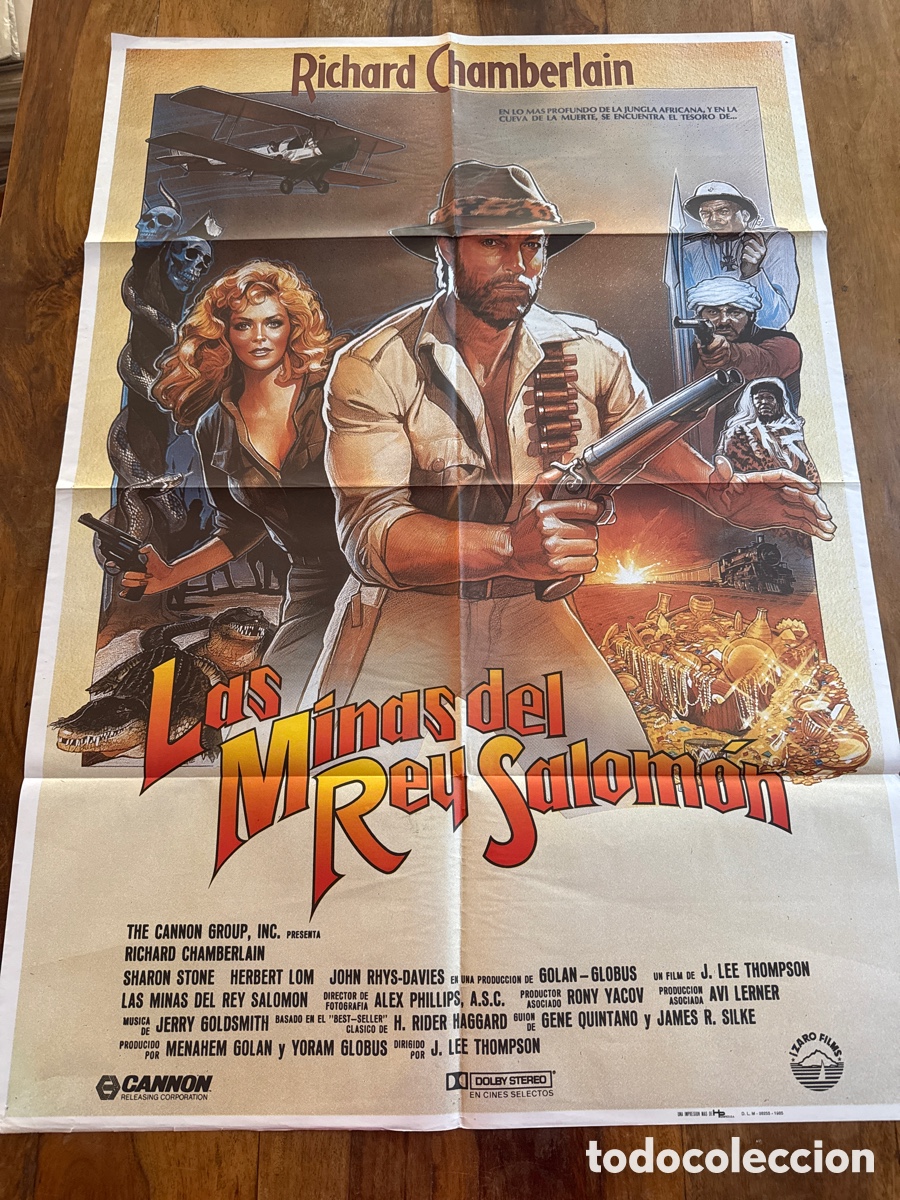 Cine: LAS MINAS DEL REY SALOMON POSTER ORIGINAL ESTRENO RICHARD CHAMBERLAIN CARTEL 1985