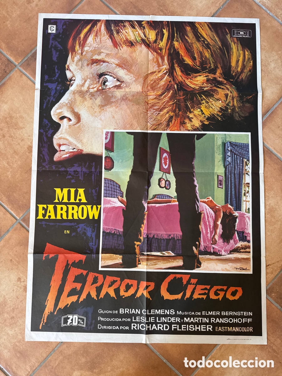 Cine: TERROR CIEGO MIA FARROW RICHARD FLEISCHER MAC POSTER ORIGINAL 70X100 ESTRENO