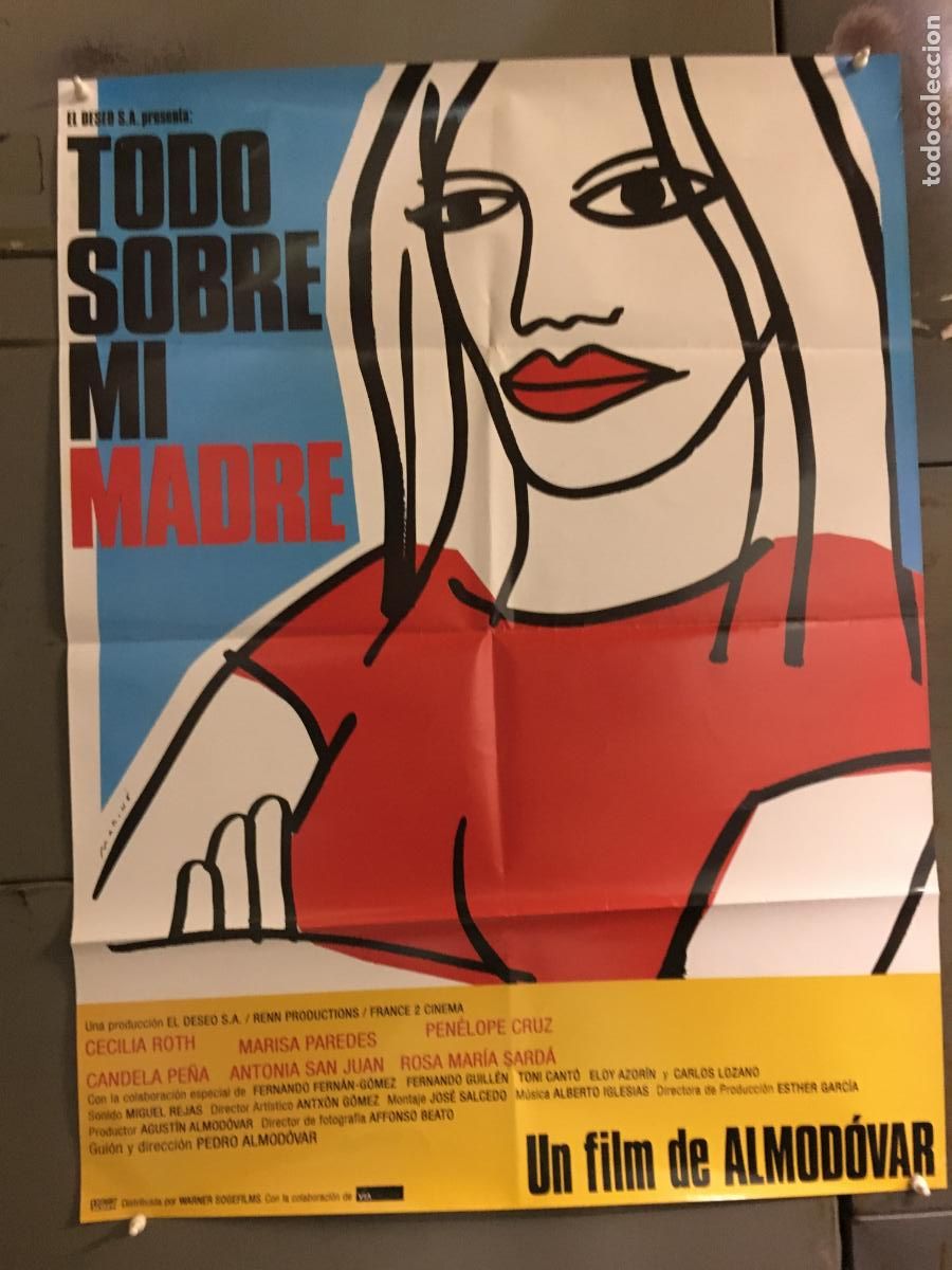 Cine: AFI82 TODO SOBRE MI MADRE PEDRO ALMODOVAR POSTER ORIGINAL 70X100 ESPA&Ntilde;OL h0